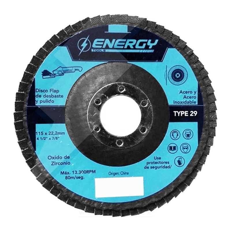 Disco Laminado Zirconio 4 1/2" Grano 80 Energy DFZ11580/29