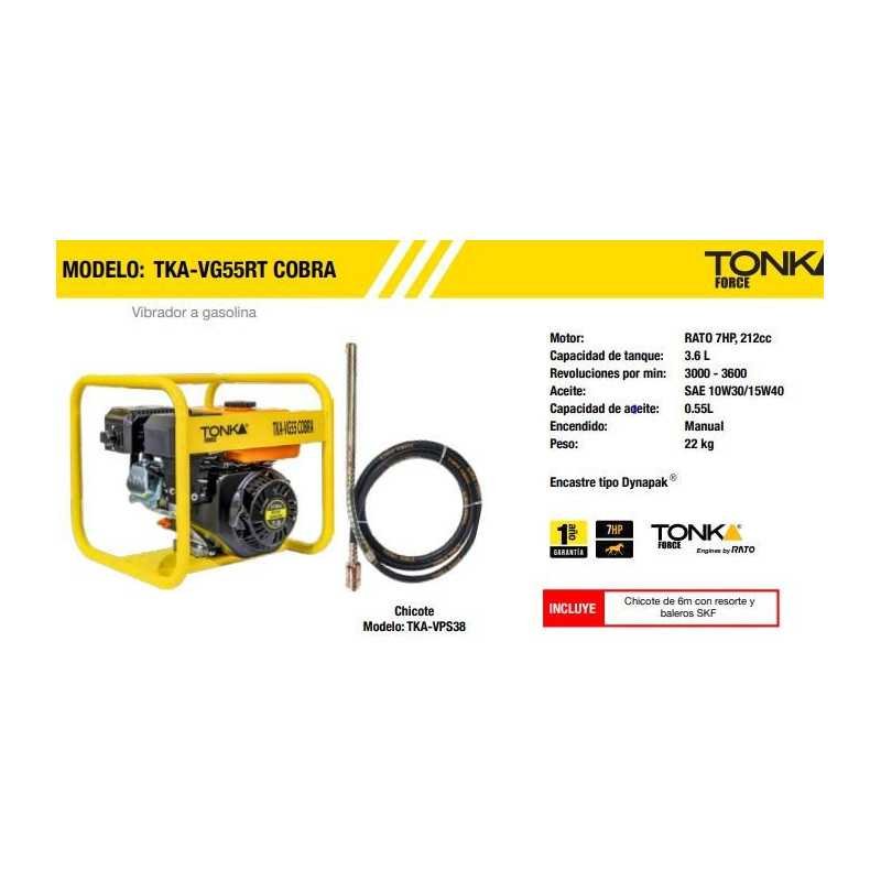 Vibrador Para Concreto Motor Loncin 7Hp C/Chicote 6M CEN-TKA-VG55RTC