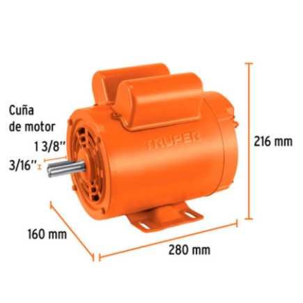 Motor eléctrico monofásico de 1 HP, baja velocidad, Truper TRUP-102305