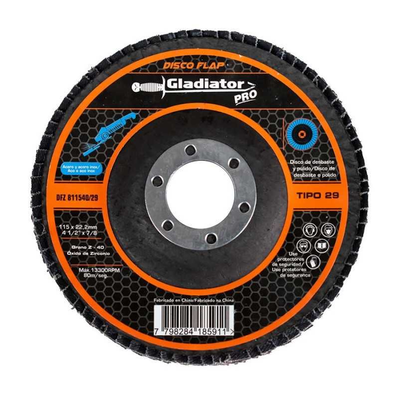 Disco Laminado Zirconio 4 1/2" Grano 60 Gladiator DFZ811560/2