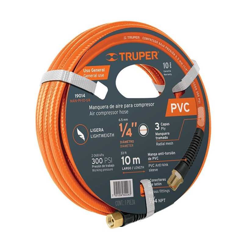 Manguera De Pvc Para Compresor, 5 M X 14", Truper 19013