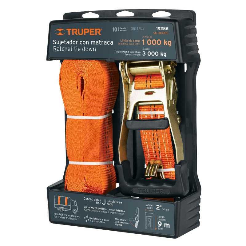 Sujetador con matraca carga máxima 3000 kg, Truper TRUP-19286