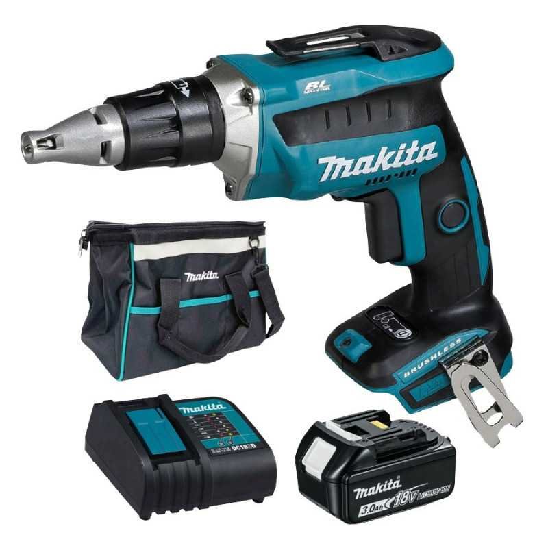 Atornillador 1/4" 18 V + batería 3 A + cargador + bolsa Makita DFS452SFX