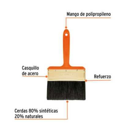 Brocha, Mango De Plástico, 5" Truper 14487