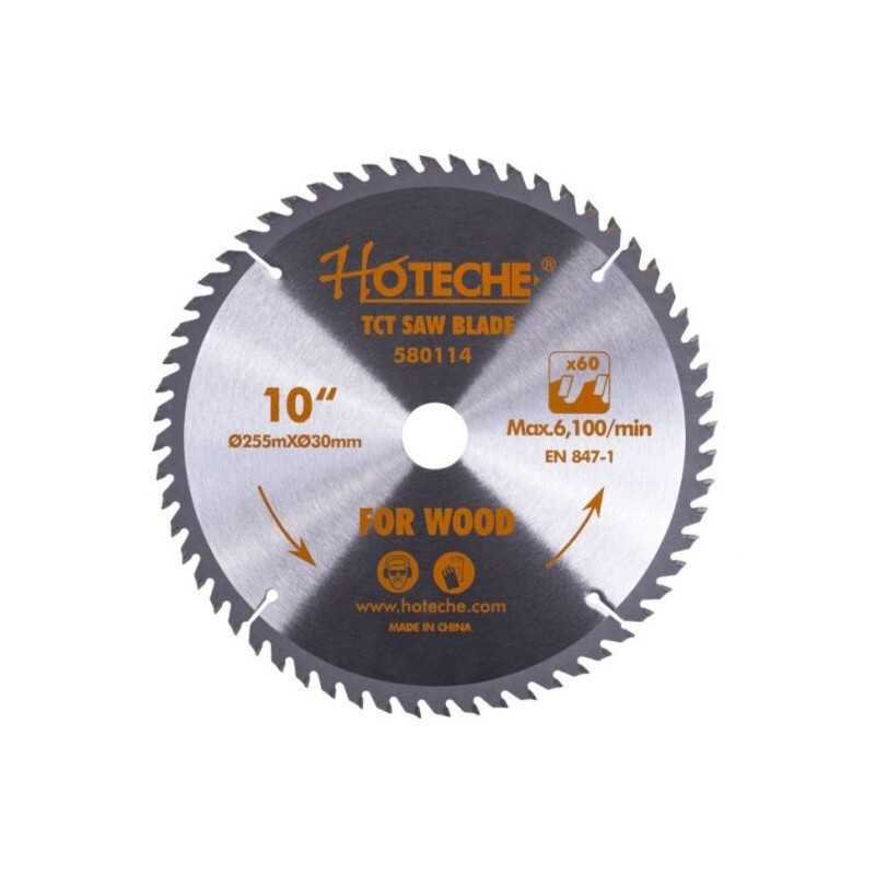 Disco Sierra Para Madera 255mm x 30mm x 60 Dientes HOTECHE 580114