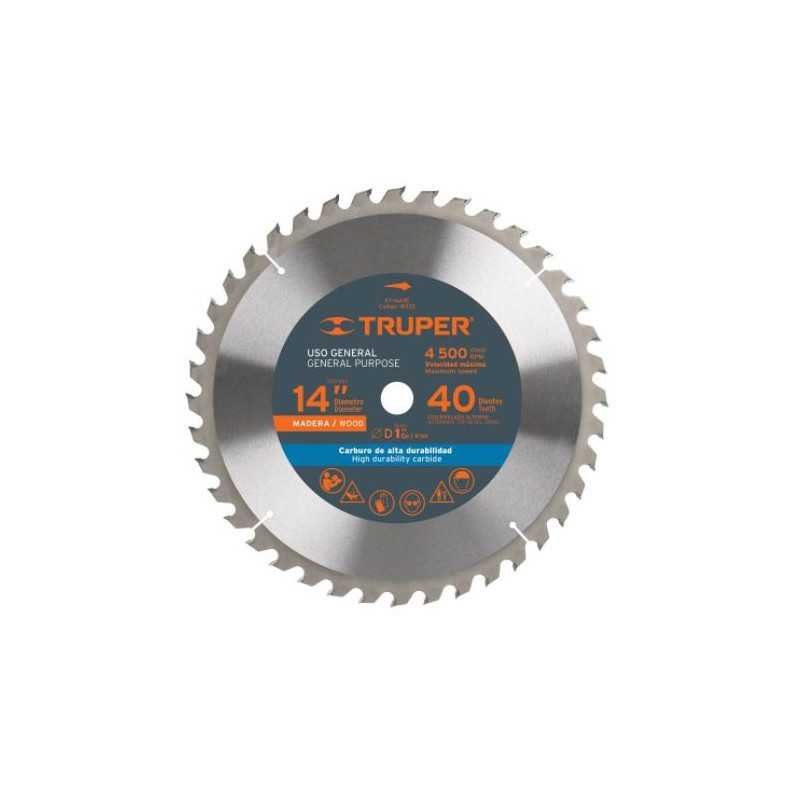 Disco sierra p/madera 14', 40 dientes, centro 1' 18322 Disco sierra p/madera 14', 40 dientes, centro 1' 18322