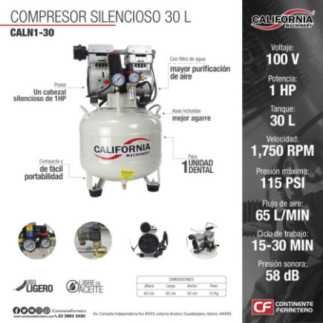 Compresor de Aire 30 Litros 1 Hp 110 V