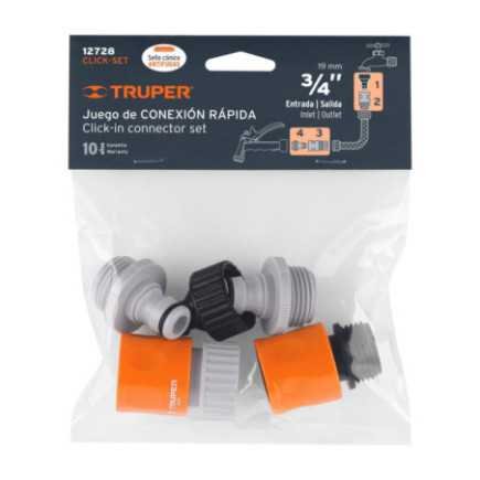Juego De 5 Conectores De Abs De Cambio Rápido 3/4" Trup-12728
