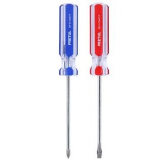Dúo de desarmadores, 1/4x4, mango PVC Pretul 20210
