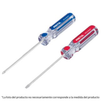 Desarmadores, 1/4x4, mango PVC 2 Pzas Pretul 20210
