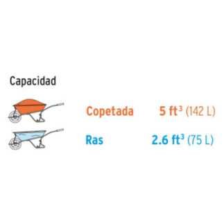 Carretilla 5 ft3, llanta neumatica reforzada TRUPER 11753