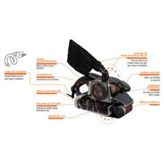 Lijadora De Banda 4 X 24" Truper 13449 1200 W