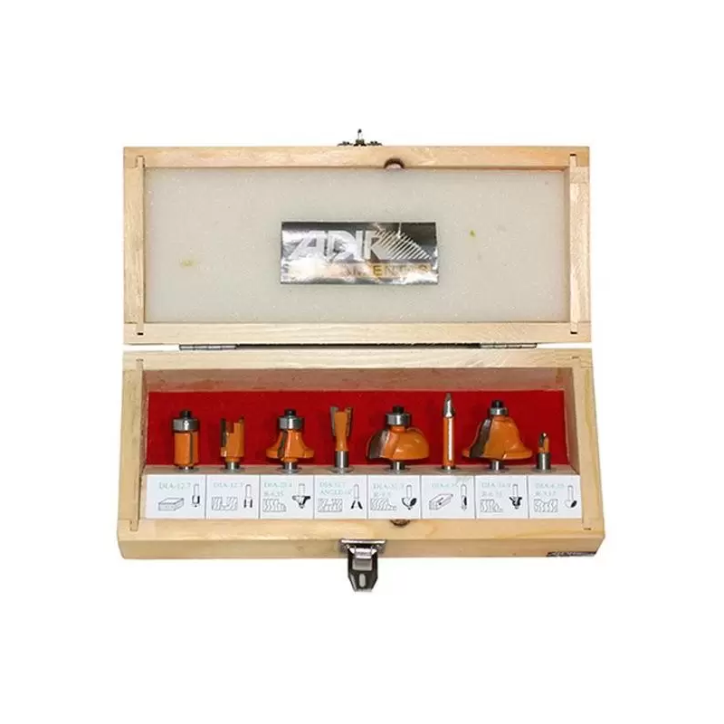 Brocas Para Router 8 Piezas Profesionales Adir 0158