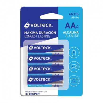 Pila Alcalina Tamaño AA, Blister Con 4 Pzas, Volteck