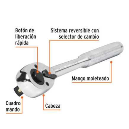 Matraca liberación rápida, cuadro 1/2' TRUPER 13410