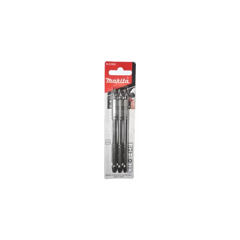 Puntas Phillips Numero 3 X 110 Mm Dobles Alta Torsion 3 Piezas Makita B21892
