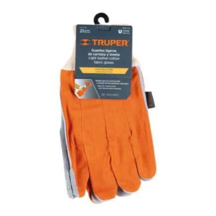 Guantes de carnaza y loneta uso ligero TRUPER 14244