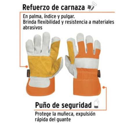 Guantes de carnaza y loneta con refuerzo TRUPER 14246