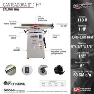Canteadora 6" 1 HP 110 V California Machinery CALM0110W