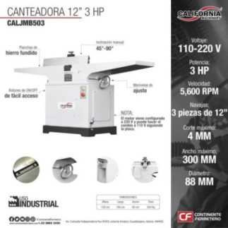 Canteadora para Madera 12"California Machinery CALJMB503