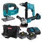 Combo caladora + esmeriladora 18 V BL + kit + rotomartillo