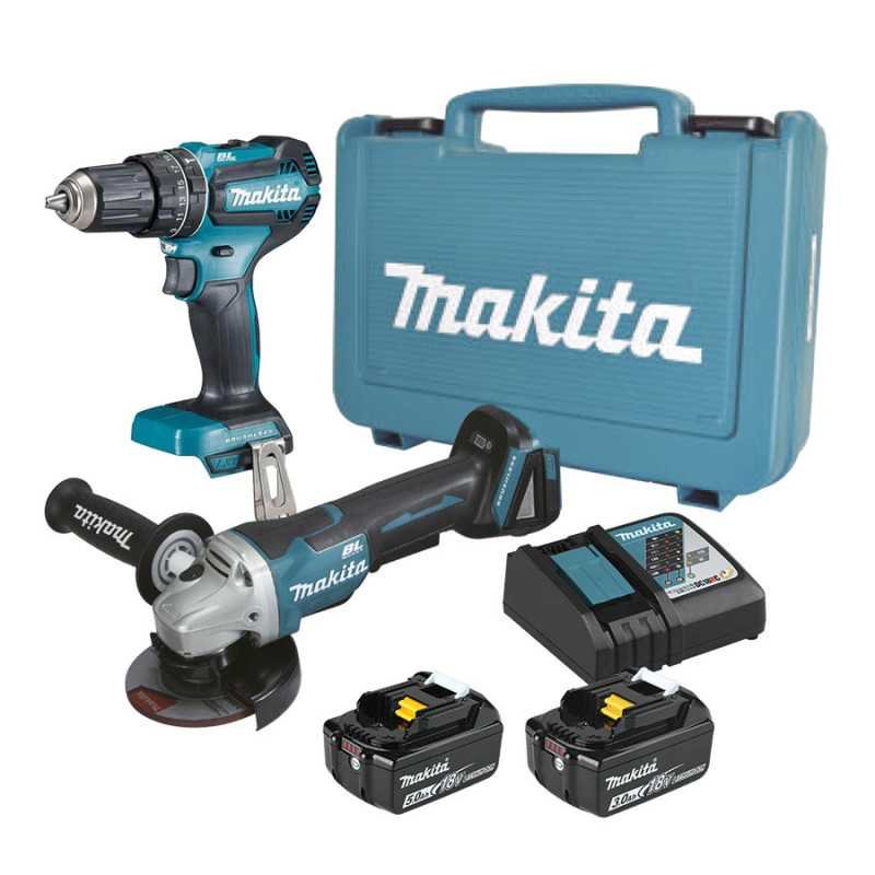 Combo esmeriladora + rotomartillo 18 V BL + kit