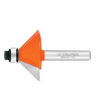 Broca para router, chaflán, 1-1/4' con balero TRUPER TRUP-11468