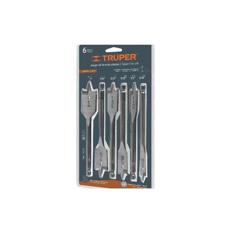 Brocas Planas De Manita (Paleta) 6 Piezas Truper 11395