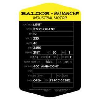 Motor Bifásico Uso General 10 Hp 2 Polos 110/220 V Baldor BAL-L1511T