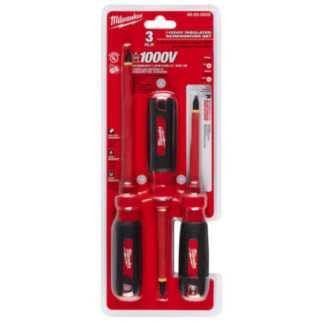 Desarmadores Insulados 1,000 V 3 piezas MILWAUKEE 48222202