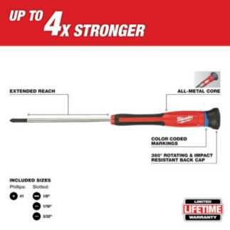 Desarmadores de Precisión 4 piezas MILWAUKEE 48222604