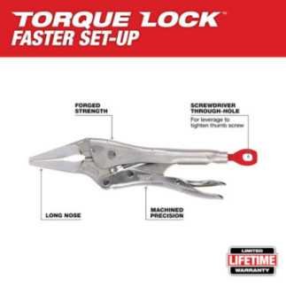 Pinzas de presión torque Lock punta larga  6" MILWAUKEE 48223506