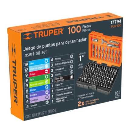 Puntas 100 Piezas Largo 1" Truper 17794
