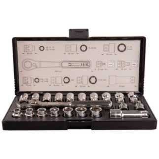 Jgo. De Dados Y Matraca Recta mm/std. De 1/4",3/8" (21Pcs). MAKITA ACCESORIOS B65604