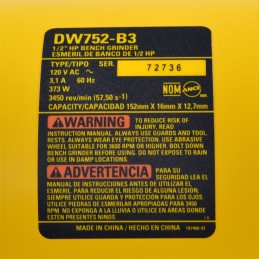 Esmeril Banco 6" 3450 Rpm 3.1 Amp Dewalt DW752-B3 DW752-B3 DEWALT