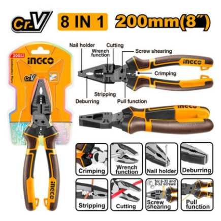 Pinzas 8 en 1 8" INGCO HMFCP28200