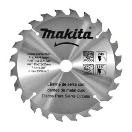 Disco Sierra Circular 7 1/4" X 20 Mm X 24 Tpi Makita D51340 1