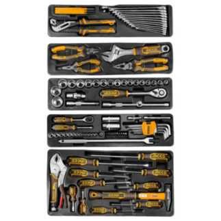 Caja metálica con 108 herramientas manuales INGCO HTCS151081