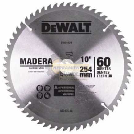 Disco Sierra 10'' X 60T Dewalt DWA03120