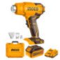 Pistola de calor 20 V + batería 4 A + 3 boquillas INGCO UHGLI20025