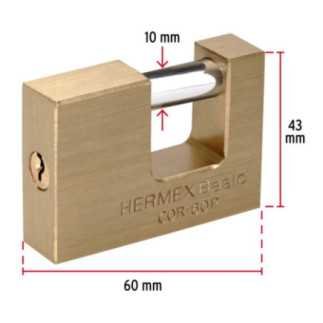 Candado Antipalanca 60 Mm Cuerpo De Latón, Hermex Basic HER-22518
