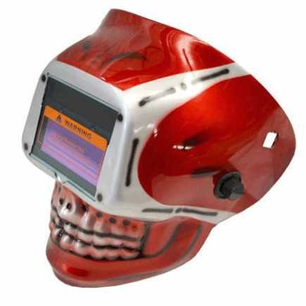 Careta De Plástico Soldador Calavera Roja Hoteche Hp53924
