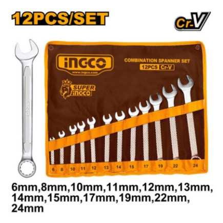 Llaves combinadas 6-24 mm set 12 piezas INGCO HKSPA1142