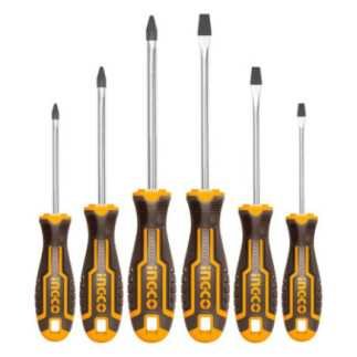 Desarmadores phillips y plana set 6 piezas INGCO HKSD0628