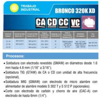 Soldadoras Tipo Generador Bronco 320 K Infra Inf3043