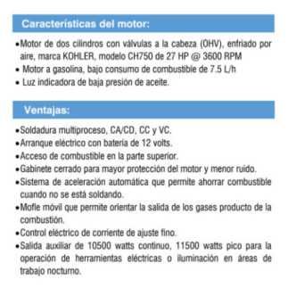 Soldadoras Tipo Generador Bronco 320 K Infra Inf3043