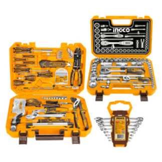 Combo estuche de herramientas manuales + dados + llaves INGCO