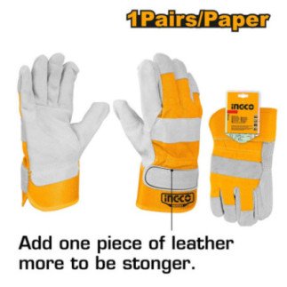Guantes de cuero INGCO HGVC01