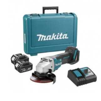 Esmeriladora Angular 4-12" 18 V + 2 Baterías 5 A + Estuche MAKDGA458RTE