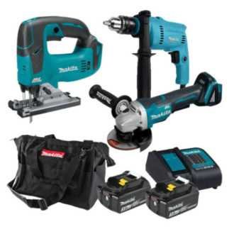 Combo caladora + esmeriladora 18 V BL + kit + rotomartillo